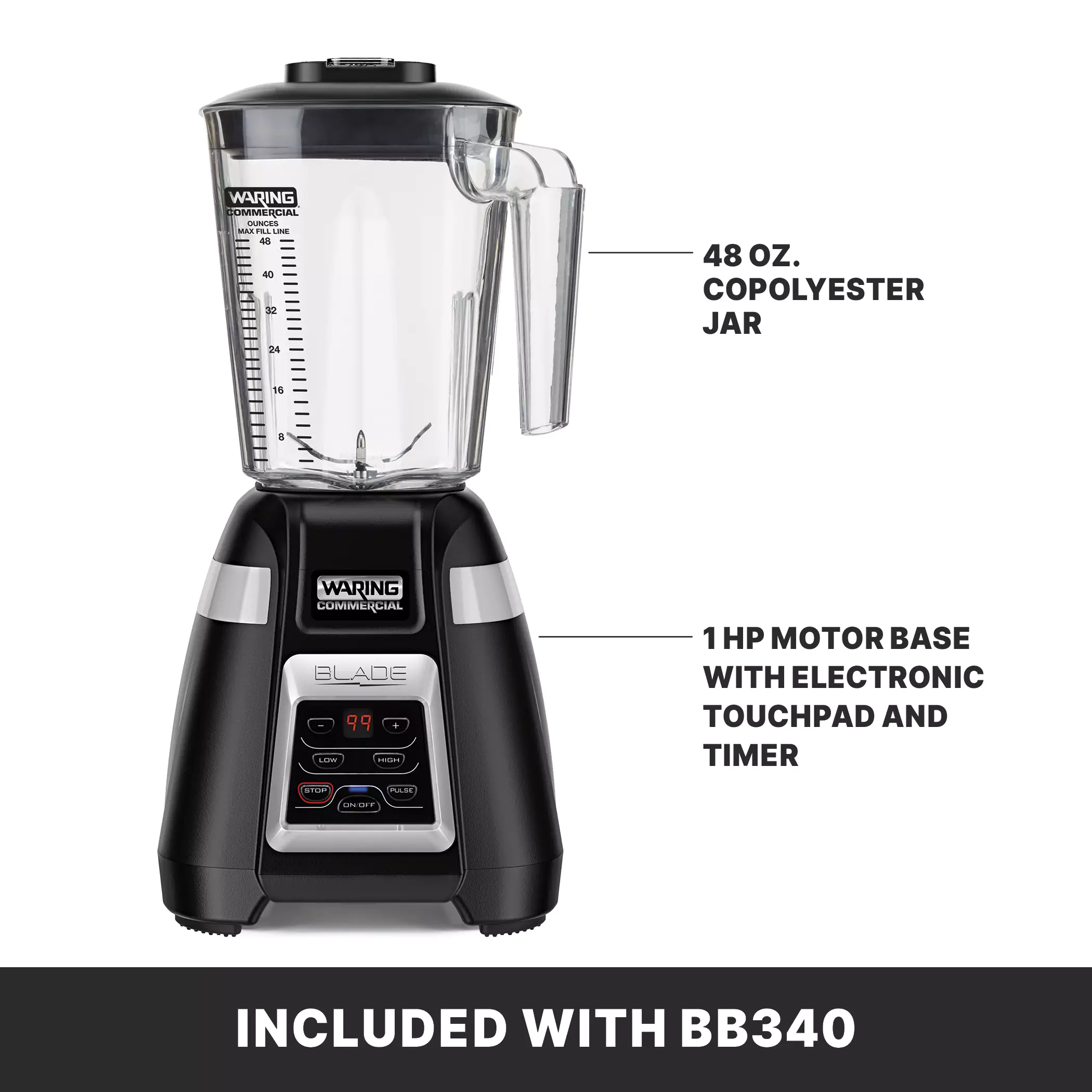 Blade Blender with Electronic Touchpad Control and Timer